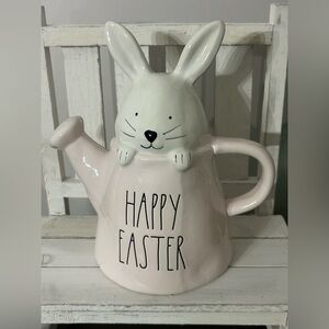 Rae Dunn Happy Easter Bunny Watering Can Decor